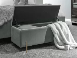 Image of GFW Mystica Grey Ottoman Storage Bench Flat Packed