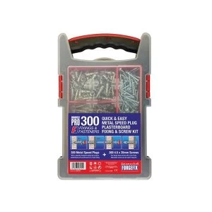Image of ForgeFix Speed Plug Zinc Plasterboard Fixing Kit, 300 Piece