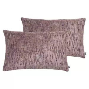 Image of Prestigious Textiles Tectonic Polyester Filled Cushions Twin Pack Cotton Viscose Quartz