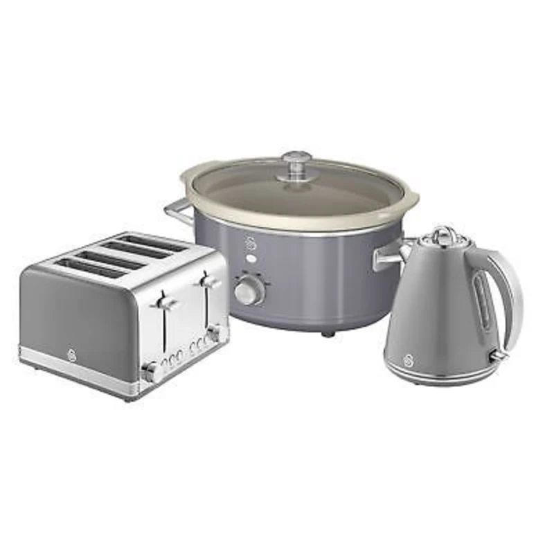 Image of Swan EEJB204 1.5L Kettle, 4 Slice Toaster & 3.5L Slow Cooker Triple Pack