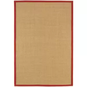 Image of Asiatic Carpets Sisal Machine Woven Rug Linen/Red - 120 x 180cm