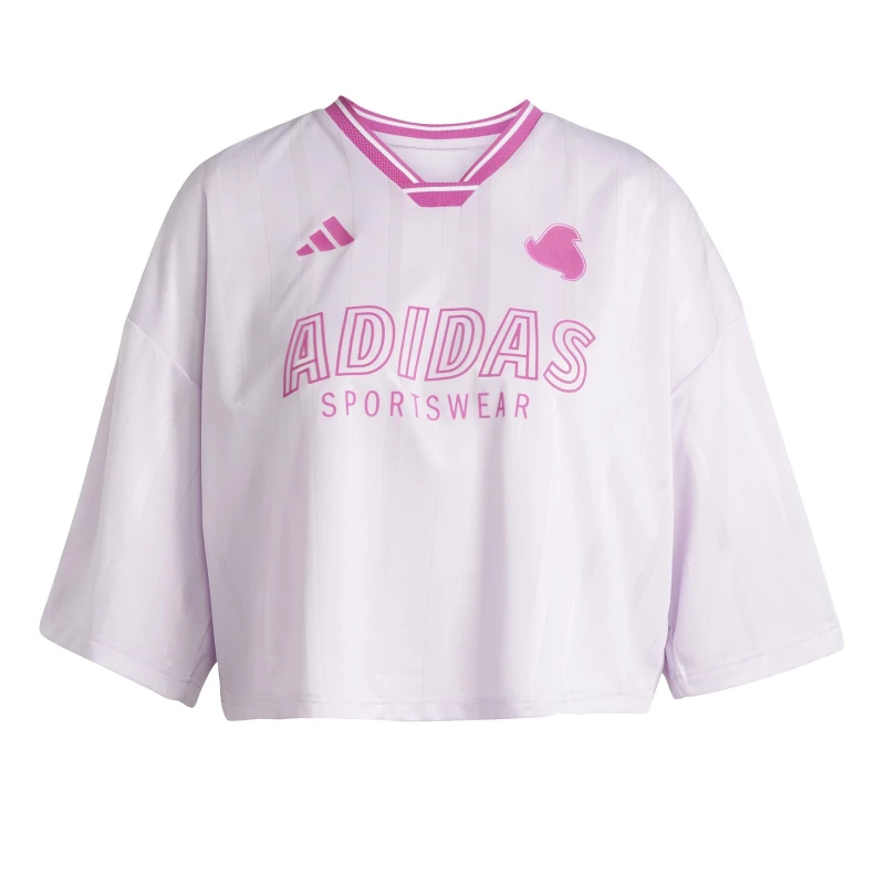 Image of adidas Womens Tiro Cropped T-Shirt Crop Top Ice Lavender female S (8-10)