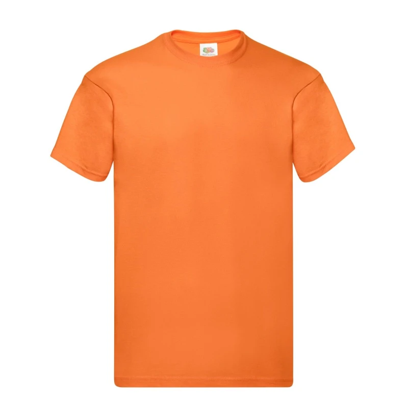 Image of Fruit Of The Loom Fruit of the Loom Men Original T-Shirt in Orange Size: Small Orange S Male 5063470968510