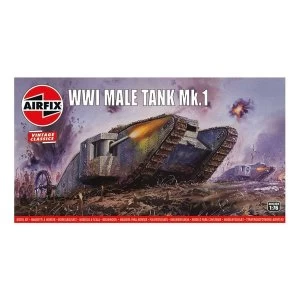 Image of WWI Male Tank Mk.I 1:76 Vintage Classic Military Air Fix Model Kit