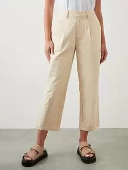 Image of Dorothy Perkins Crop Trouser - Cream, Size 16, Women