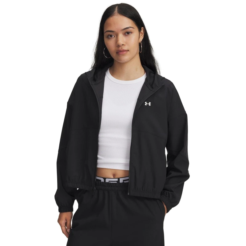 Image of Under Armour Womens Rival Woven Tracksuit Top - Black Female 10