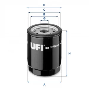 Image of 2317500 UFI Oil Filter Oil Spin-On