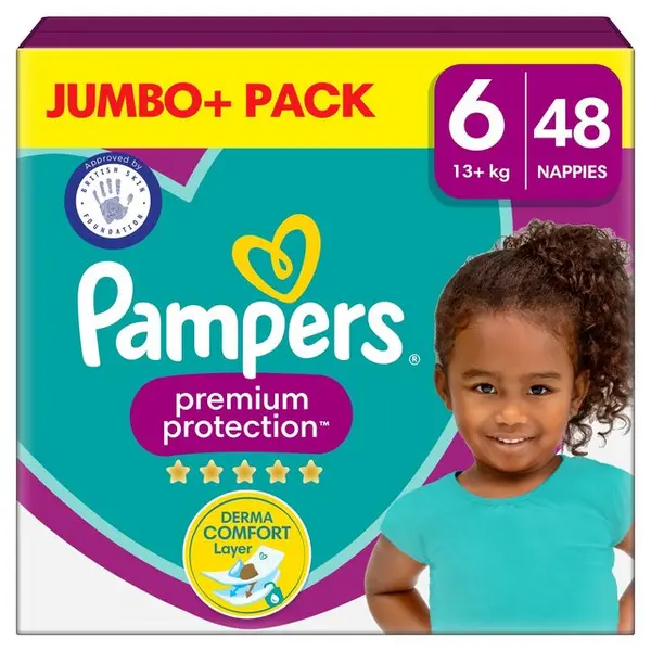 Image of Pampers Premium Protection Size 6 Jumbo Plus Pack 48 Nappies