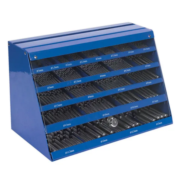 Image of Genuine SEALEY DBFGSET Drill Bit Counter Top Dispenser 250pc HSS Fully Ground