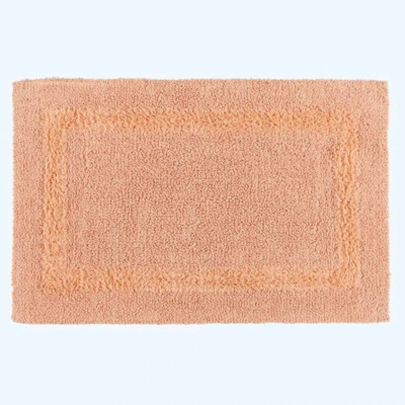 Image of Homescapes Luxury Reversible Cotton Bath Mat - Peach