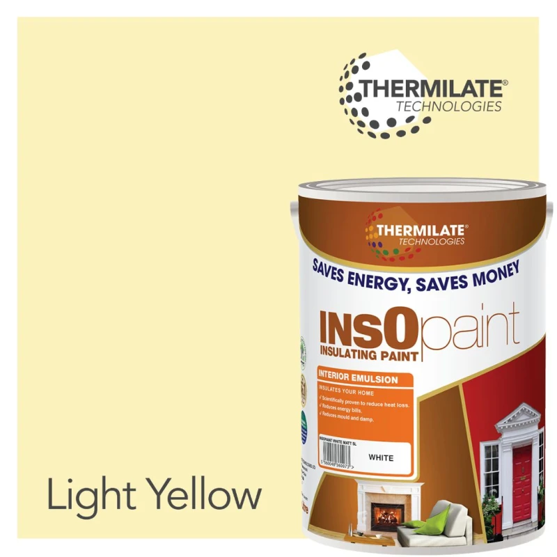 Image of Thermilate Technologies Insopaint Interior Emulsion Paint - Anti Mould, Insulating & Snergy Saving For Interior Walls & Ceilings - Light Yellow