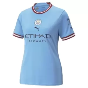 Image of Puma Man City FC Home Shirt 2022 2023 Womens - Blue