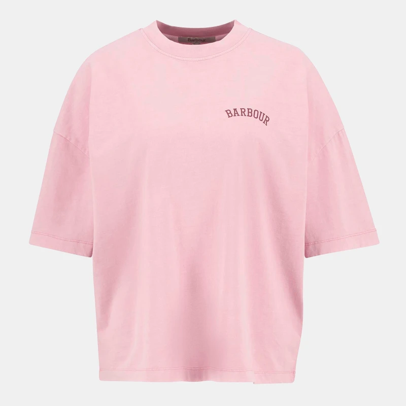 Image of Barbour Claydon Oversized T-Shirt Pink Blush female 14 (L)