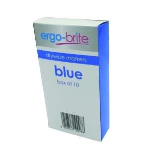Image of Ergo-Brite Drywipe Marker Rubber Grip Blue Pack of 10 JN10102