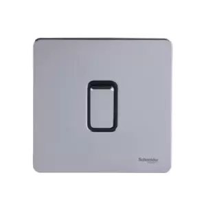 Image of Schneider USFP 20A Double Pole Switched Black Insert Polished Chrome - GU2410BPC