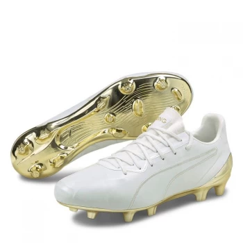 Image of Puma King Platinum FG Football Boots - White/TeamGold