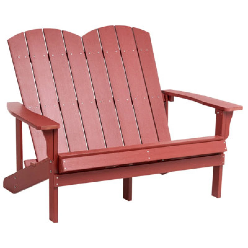 Image of Beliani Garden Bench Adirondack 125cm Red