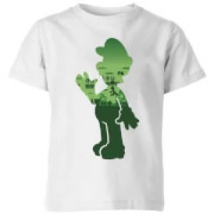 Image of Nintendo Super Mario Luigi Silhouette Kid's T-Shirt - White - 3-4 Years