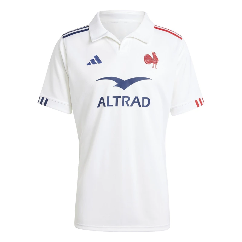 Image of adidas France Rugby Away Shirt 2024 Adults - White White S