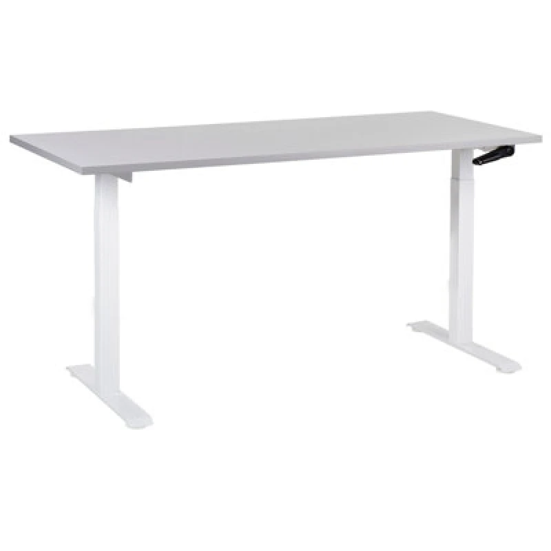 Image of Beliani Manual Adjustable Standing Desk Destines Grey/ White 160 Cm 72 Cm