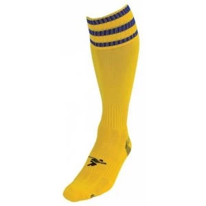 Image of PT 3 Stripe Pro Football Socks Boys Yellow/Royal