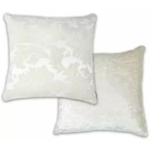 Image of Emma Barclay Damask Chenille Jacquard Cushion Cover, Ivory, 43 x 43 Cm