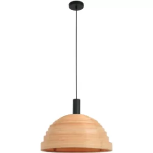 Image of Sienna Veneer Dome Pendant Ceiling Lights Wood Grain