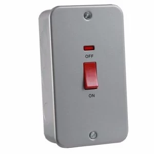Image of KnightsBridge 45A 2G DP 230V Metal Clad Switch With Neon
