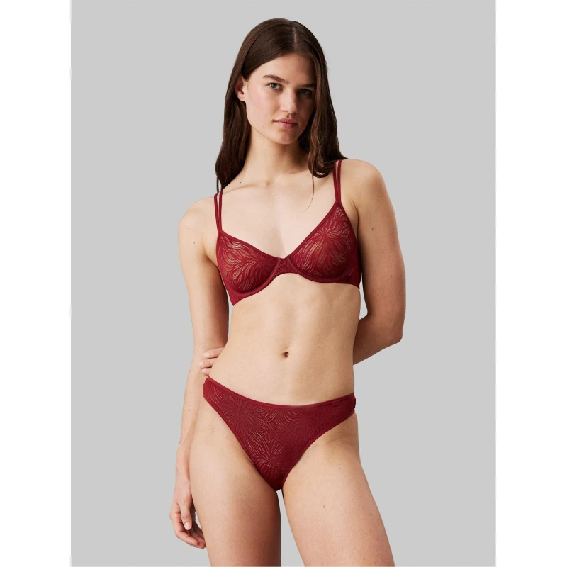 Image of Calvin Klein Marquisette Unlined Demi Bra Syrah female 32B