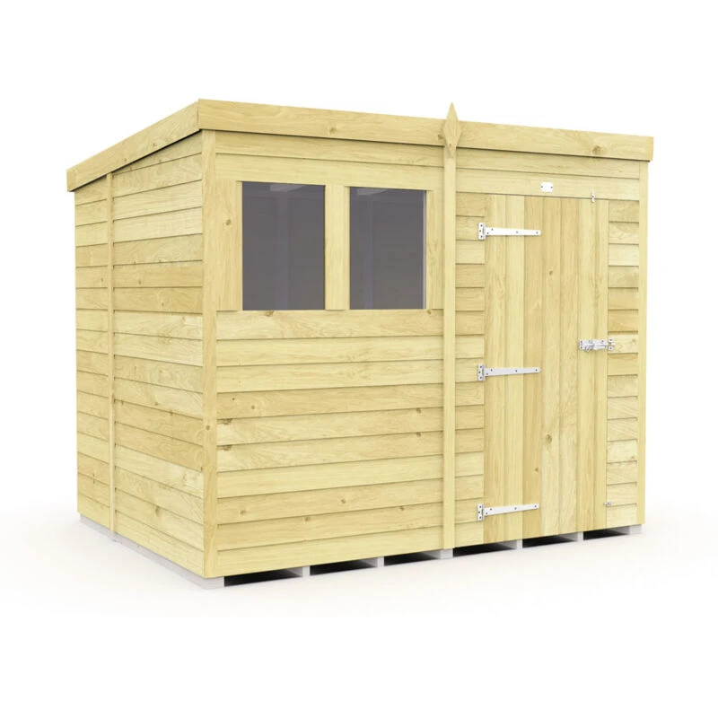 Image of Flat Pack Sheds DIY Sheds 8 x 7 Pent Shed, Brown 8X7PFF