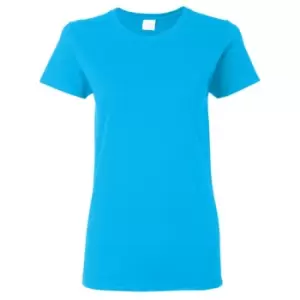 Image of Gildan Ladies/Womens Heavy Cotton Missy Fit Short Sleeve T-Shirt (L) (Heather Sapphire)