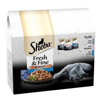 Image of Sheba Fresh and Fine Poultry Cat Food 15 x 50g