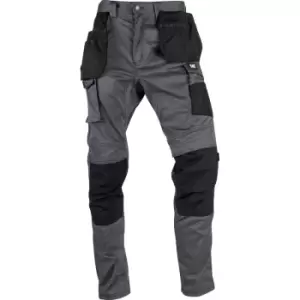 Image of CAT Mens Essentials Stretch Knee Pocket Trousers Dark Shadow 36" R in Grey Cotton/Polyester/Stretch Twill