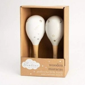 Image of Set of Wooden Maracas - White & Grey