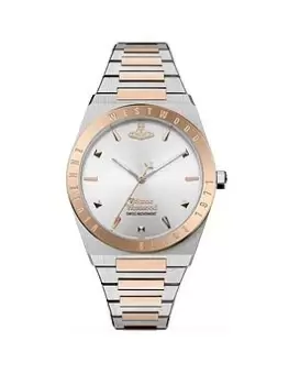 Image of Vivienne Westwood Charterhouse Ladies Quartz Watch With Silver Sunray Dial & Stainless Steel Two Tone Bracelet