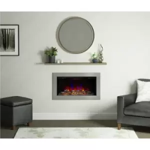 Image of Be Modern 34 Brushed Steel Inset Electric Fire - Avella