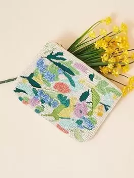 Image of Accessorize Floral Beaded Pouch, Multi, Women