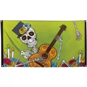 Image of Day Of The Dead Polyester Flag Decoration