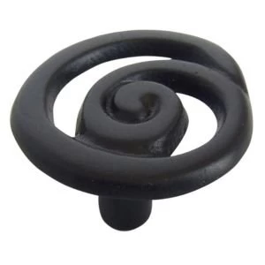 Image of BQ Black Painted Twisted Furniture Knob Pack of 6