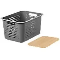 Image of SmartStore Storage Basket Plastic Grey 28 (W) x 37 (D) x 23 (H) cm