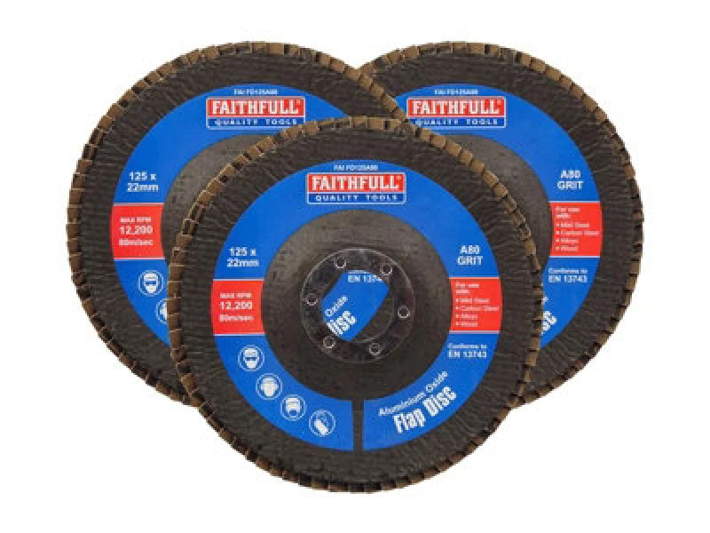 Image of Faithfull Aluminium Oxide Abrasive Flap Disc FAIFD12580A3 Diameter: 125mm