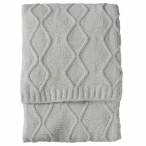 Image of Crossland Grove Chenille Knit Cable Throw Melange Grey 1300x1700mm