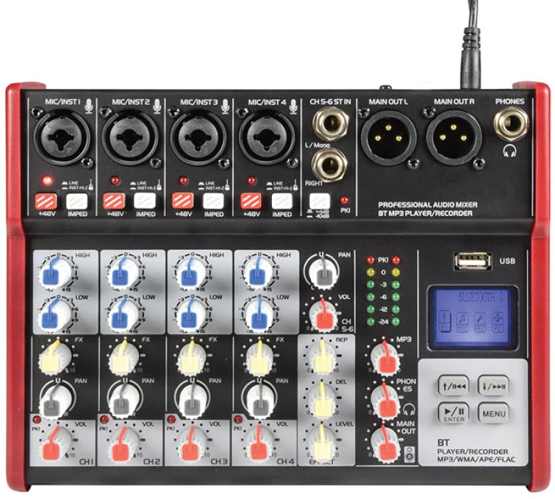 Image of Citronic Citronic CSM-6 Compact Mixers With USB / Bluetooth Digital FX Mixing Desk Studio 170.872UK