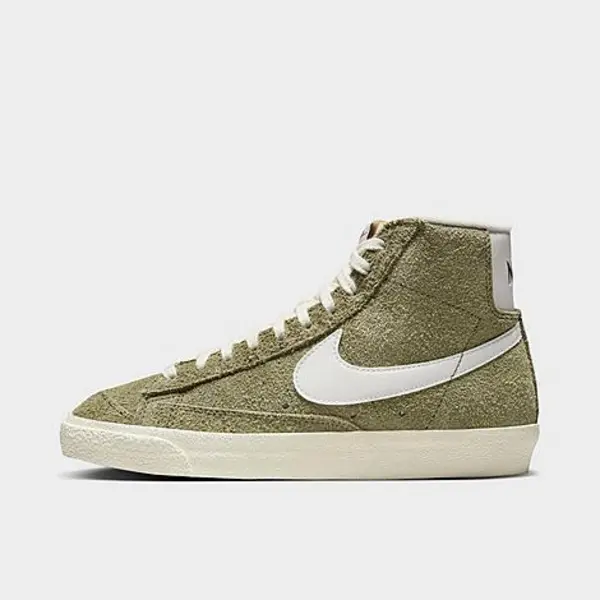 Image of Nike Womens Blazer Mid 77 Trainers Medium Olive Sail Coconut Milk Black, 4