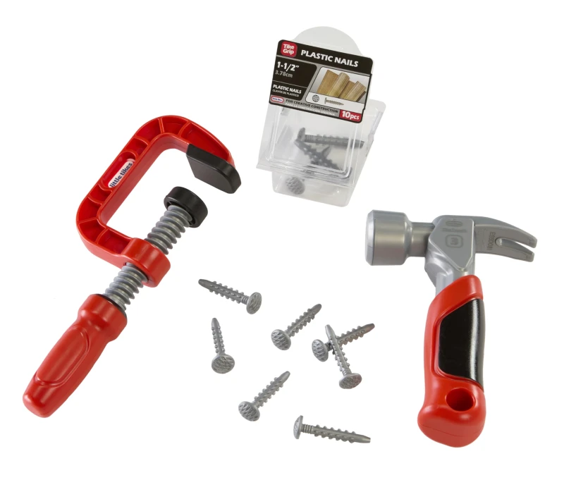 Image of little tikes Creative Construction Hammer & Nail Set - Includes 5 Accessories Pretend Play Construction Set Suitable for Boys and Girls Ages 3+ Year