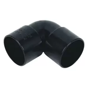 Image of FloPlast WS11B Solvent Weld Waste 90 Deg Bend - Black 40mm
