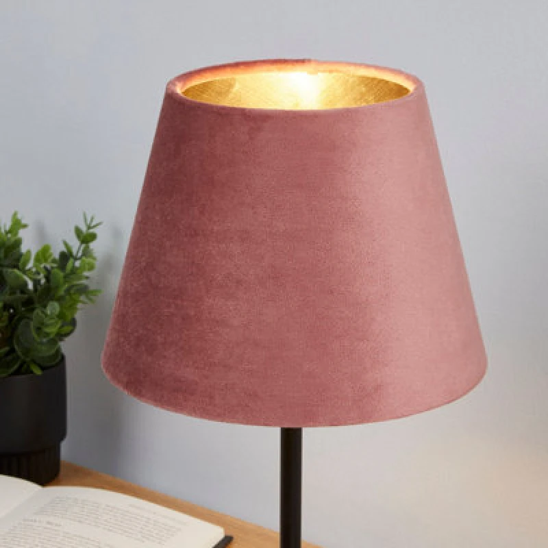 Image of Lighting Collection Velvet Drum Shade Rose unisex 20cm