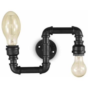 Image of Ideal Lux Plumber - 2 Light Indoor Wall / Ceiling Light Matt Black, E27