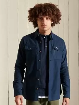 Image of Superdry Trailsman Moleskin Shirt, Navy Size M Men