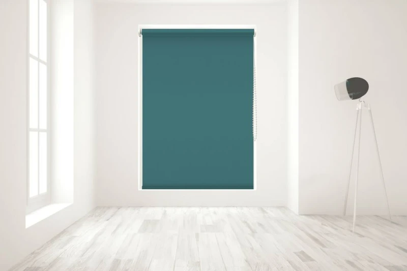 Image of Blinds Outlet Blackout Roller Blind in Teal Size: 210cm width x 160cm drop Teal Unisex 210cm width x 160cm drop